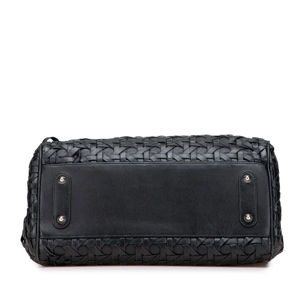 Dior Woven Lambskin Lady Dior Avenue Tote Black Leather Good - Inside View