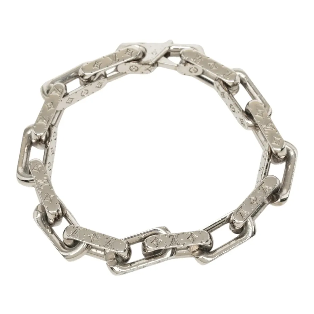 Louis Vuitton Stainless Steel Monogram Chain Bracelet L