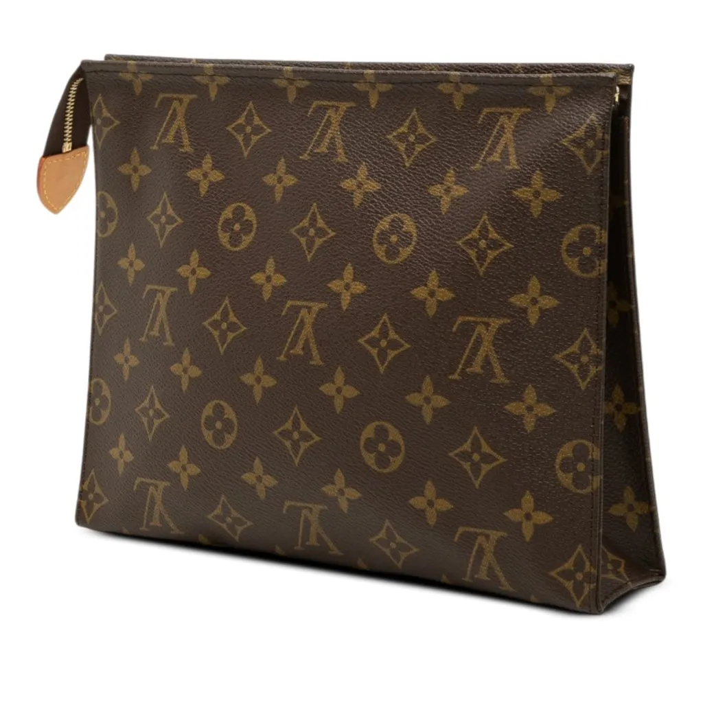 Louis Vuitton Monogram Toiletry Pouch 26 Brown Very good - Back View