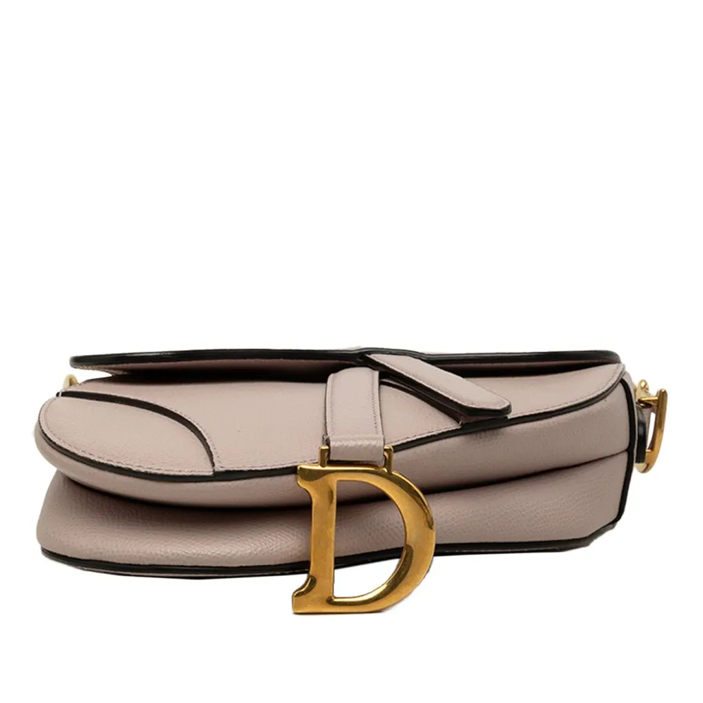 Dior Mini Grained Calfskin Saddle Bag Purple Leather Good - Inside View