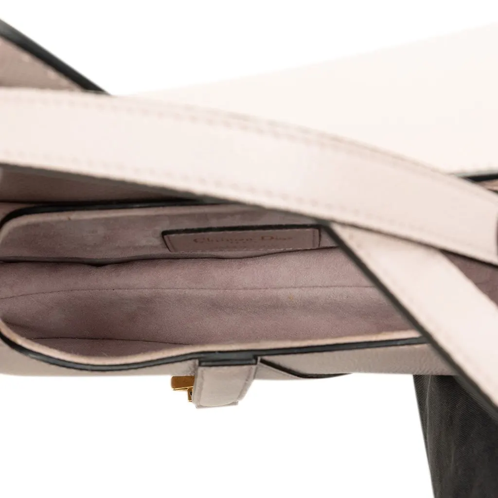 Dior Mini Grained Calfskin Saddle Bag Purple Leather Good - Model View