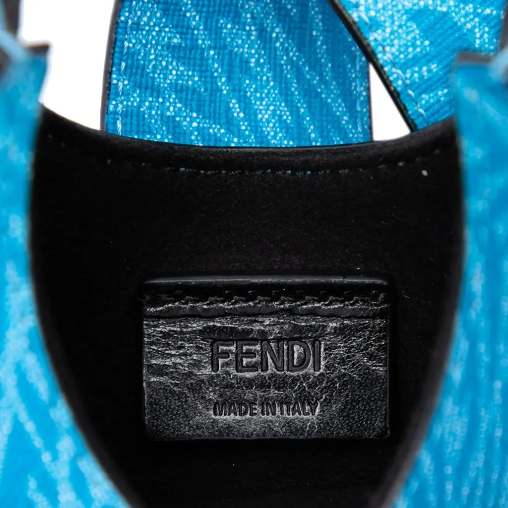Fendi Sarah Coleman Coated Canvas FF Vertigo Phone Holder Crossbody Blue Very good - Box View