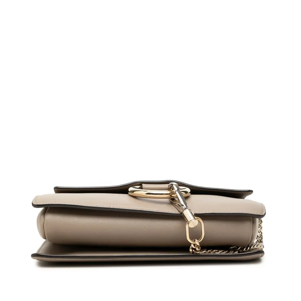 Chloé Small Suede and Calfskin Faye Crossbody Grey Leather Good - Inside View