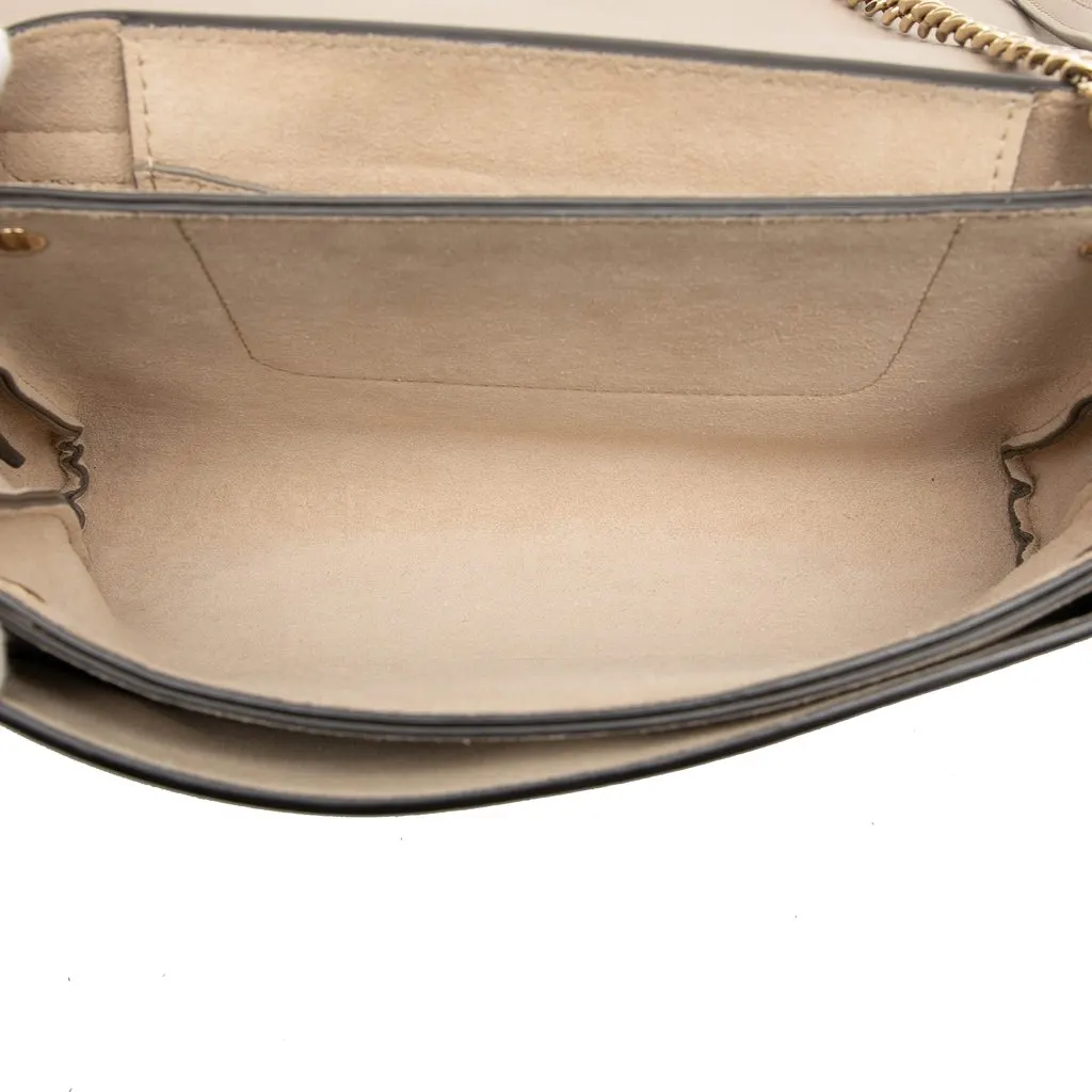 Chloé Small Suede and Calfskin Faye Crossbody Grey Leather Good - Model View