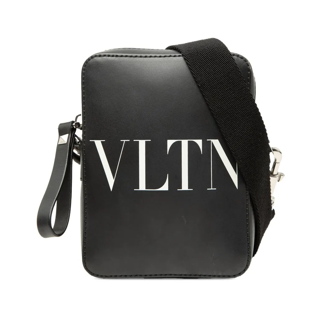 Valentino Small Leather VLTN Crossbody Black Leather Very good - Front View