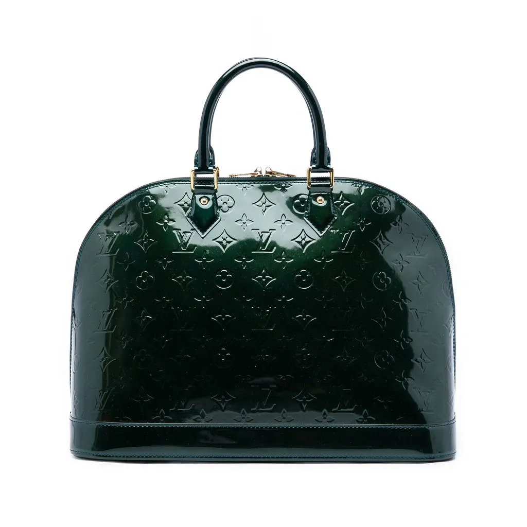 Louis Vuitton Monogram Vernis Alma GM Green Leather Very good - Front View