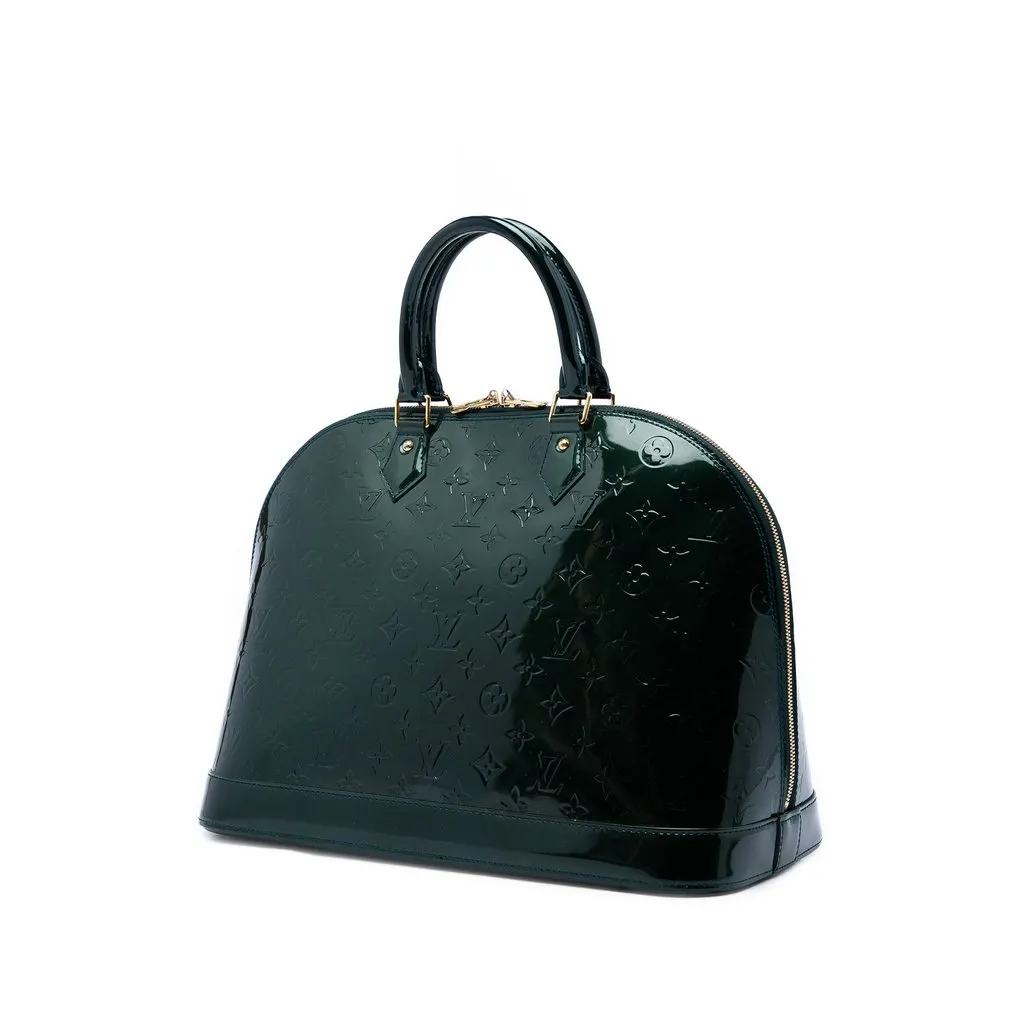Louis Vuitton Monogram Vernis Alma GM Green Leather Very good - Back View