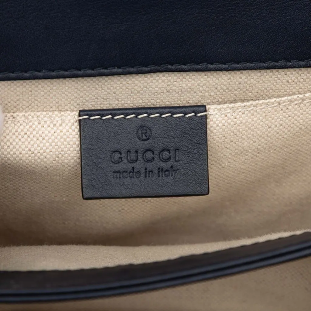 Gucci Mini Calfskin Web Bamboo Dionysus Satchel Blue Leather Very good - Box View