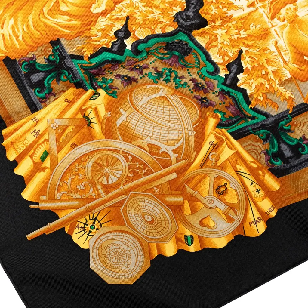 Hermès Azulejos Silk Scarf 90 Black Very good - Inside View