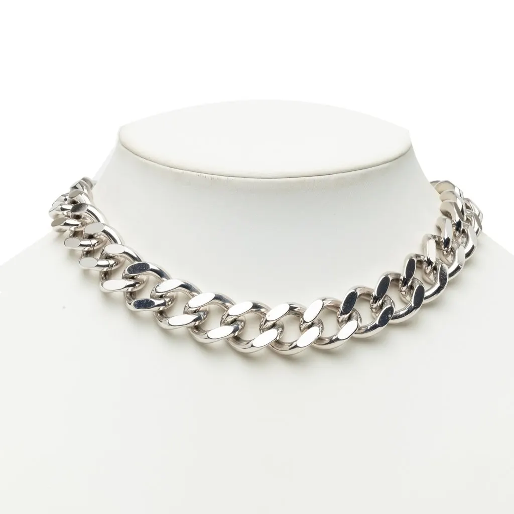 Dior Brass CD Icon Chain Link Necklace Silver Brass Very good - Box View
