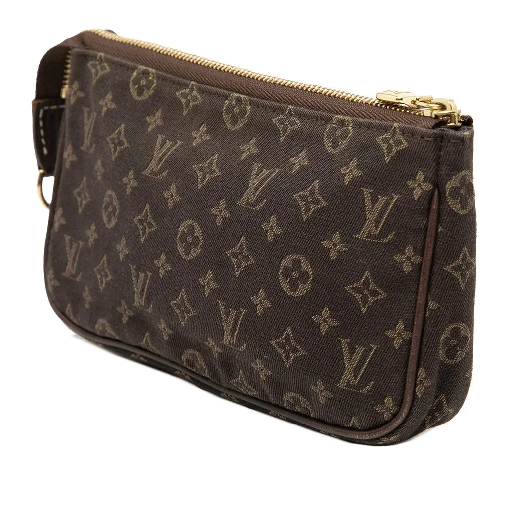 Louis Vuitton Monogram Mini Lin Bucket PM Pouch Brown Very good - Back View
