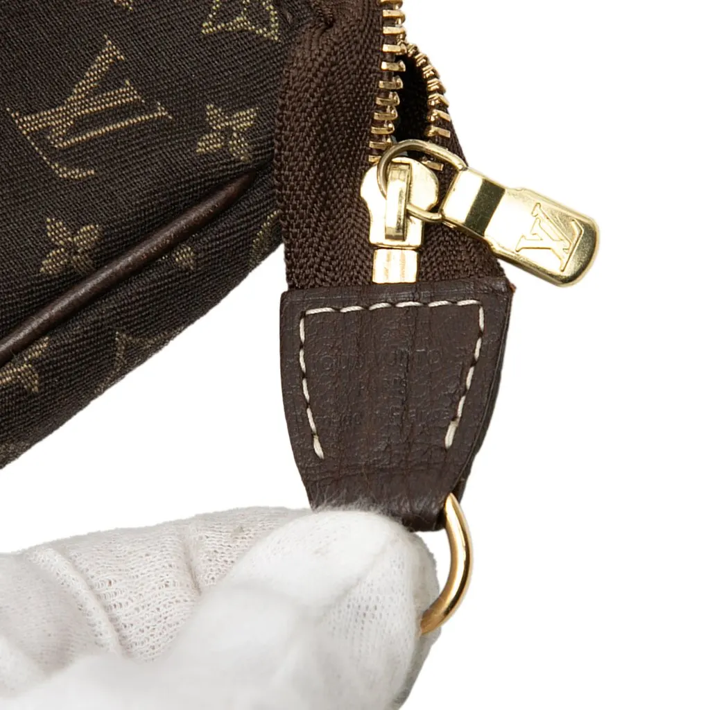 Louis Vuitton Monogram Mini Lin Bucket PM Pouch Brown Very good - Box View