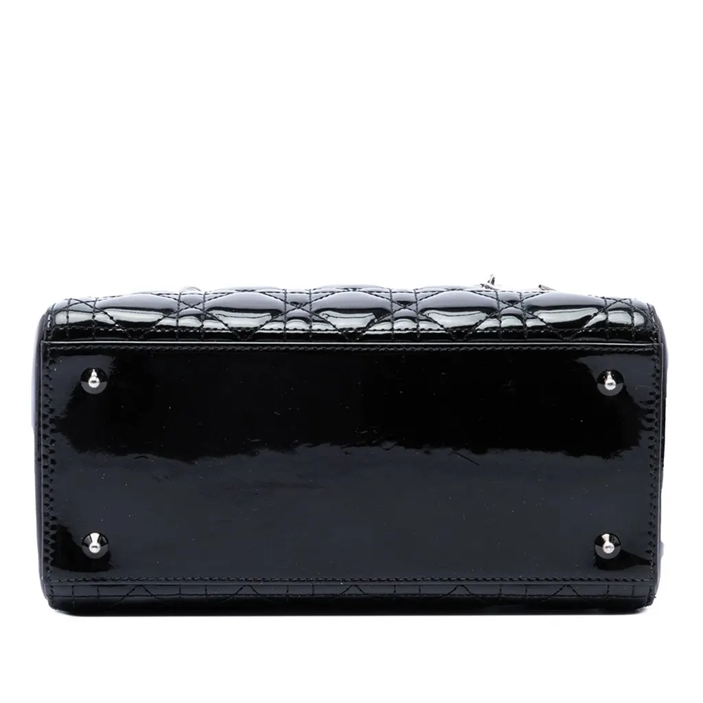 Dior Medium Patent Cannage Lady Dior Black Leather Very good - Inside View