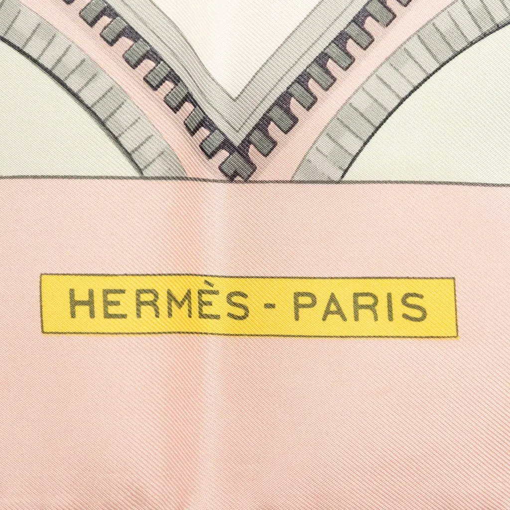 Hermès Bordeaux Porte Oceane Silk Scarf 90 Pink Very good - Inside View