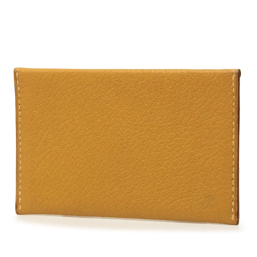 Hermès Chevre Mysore Envelope Pouch Yellow Leather Very good - Back View