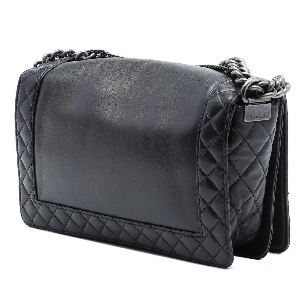 Chanel Paris Dallas Medium Lambskin Enchained Boy Flap Black Leather Very good - Back View