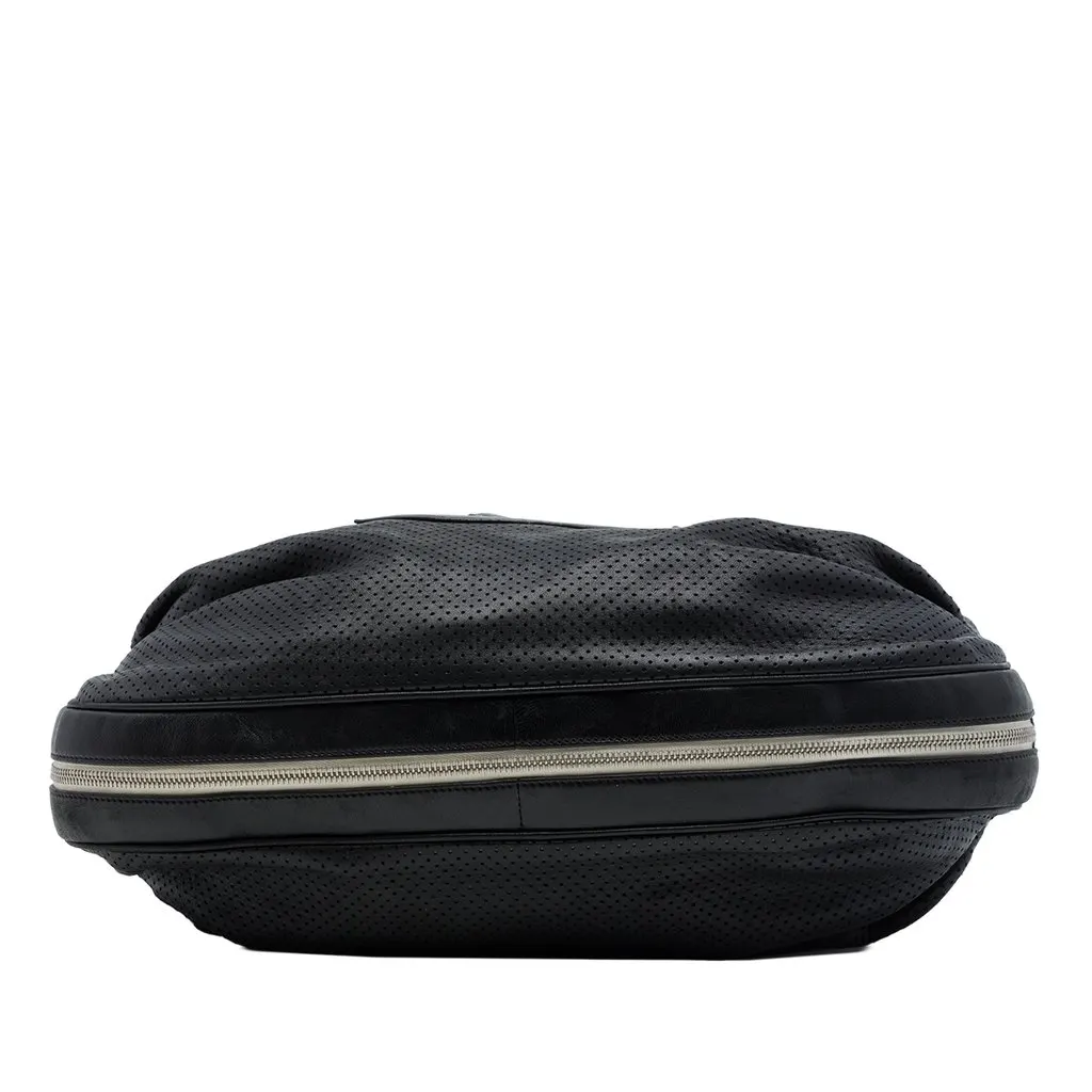 Chanel Perforated Lambskin Baseball Spirit Ligne Hobo Black Leather Very good - Inside View