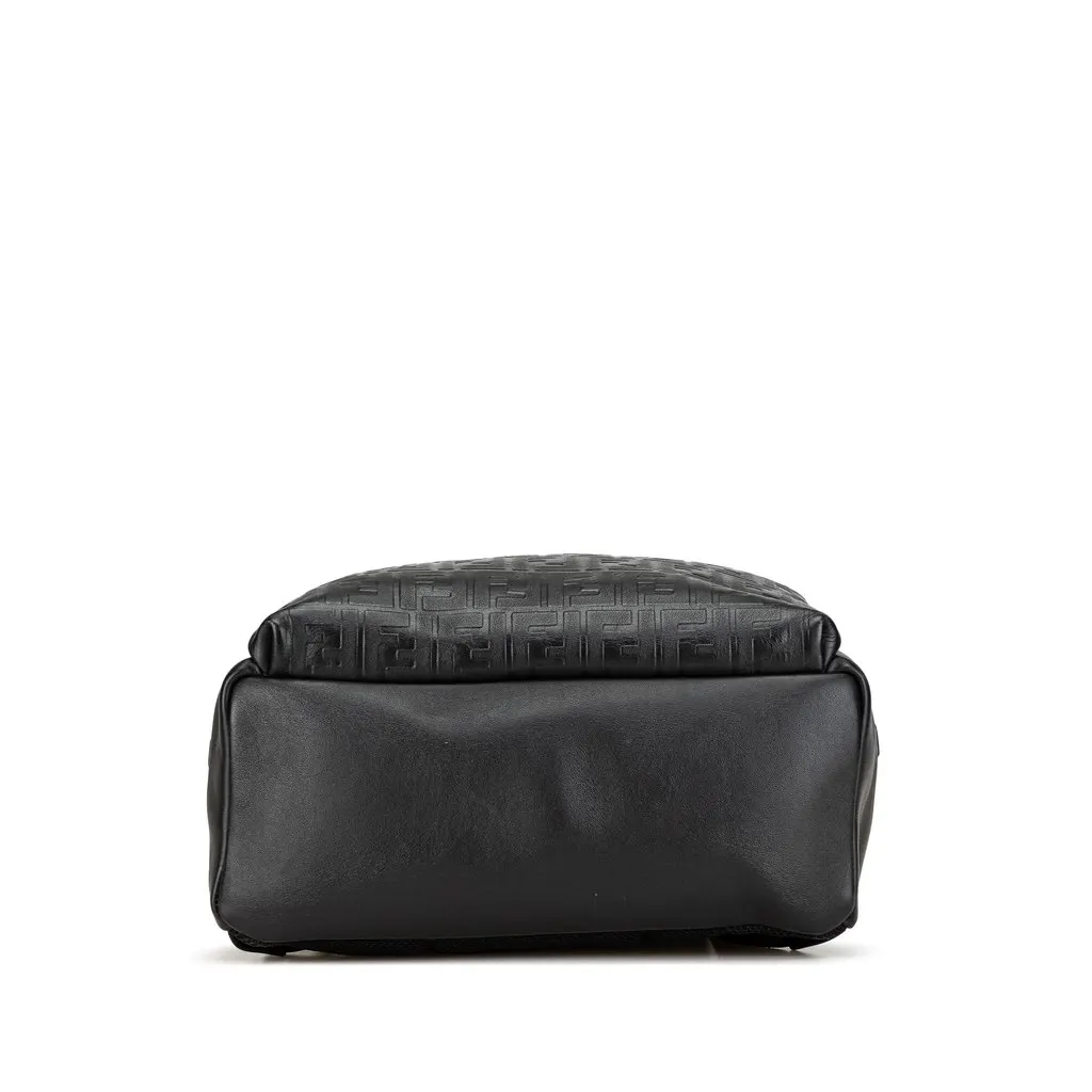 Fendi Vitello Grace Zucca Embossed Leather Backpack Black Leather Very good - Inside View