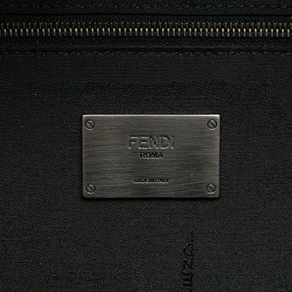 Fendi Vitello Grace Zucca Embossed Leather Backpack Black Leather Very good - Box View