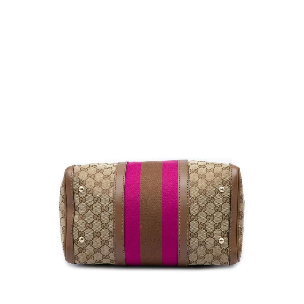Gucci Medium GG Canvas Web Joy Boston Bag Beige Canvas Very good - Inside View