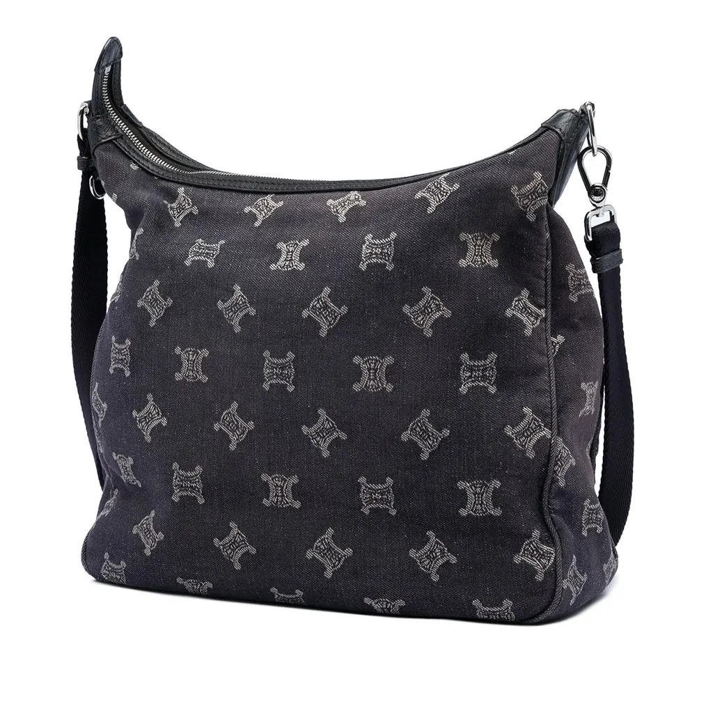 Celine Macadam Denim Crossbody Black Very good - Back View