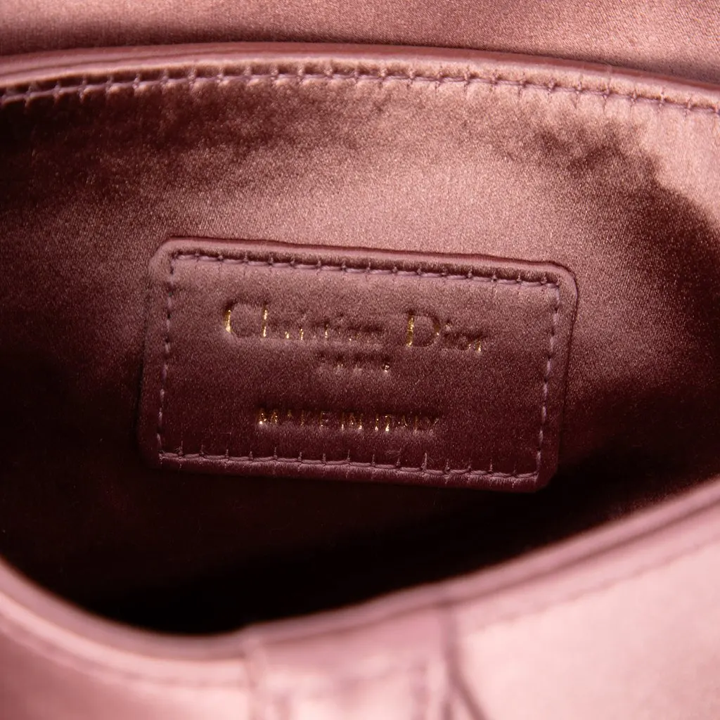 Dior Mini Satin Crystal Embellished Saddle Bag Pink Very good - Box View