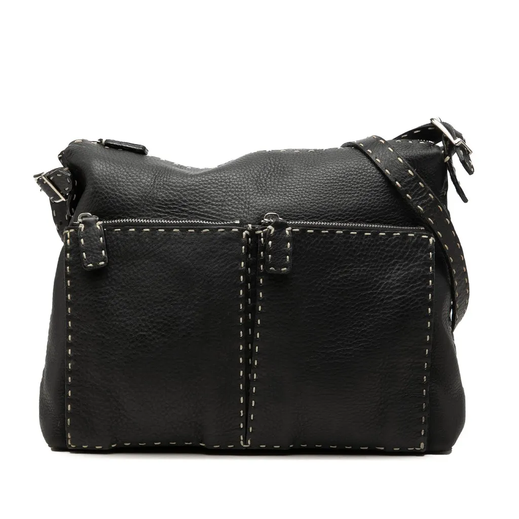 Fendi Leather Selleria Crossbody Black Leather Very good - Front View