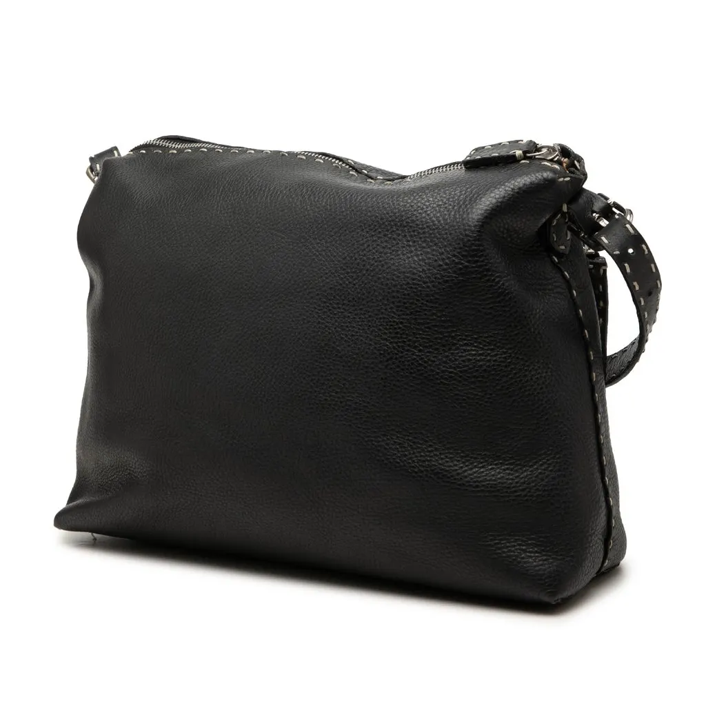 Fendi Leather Selleria Crossbody Black Leather Very good - Back View
