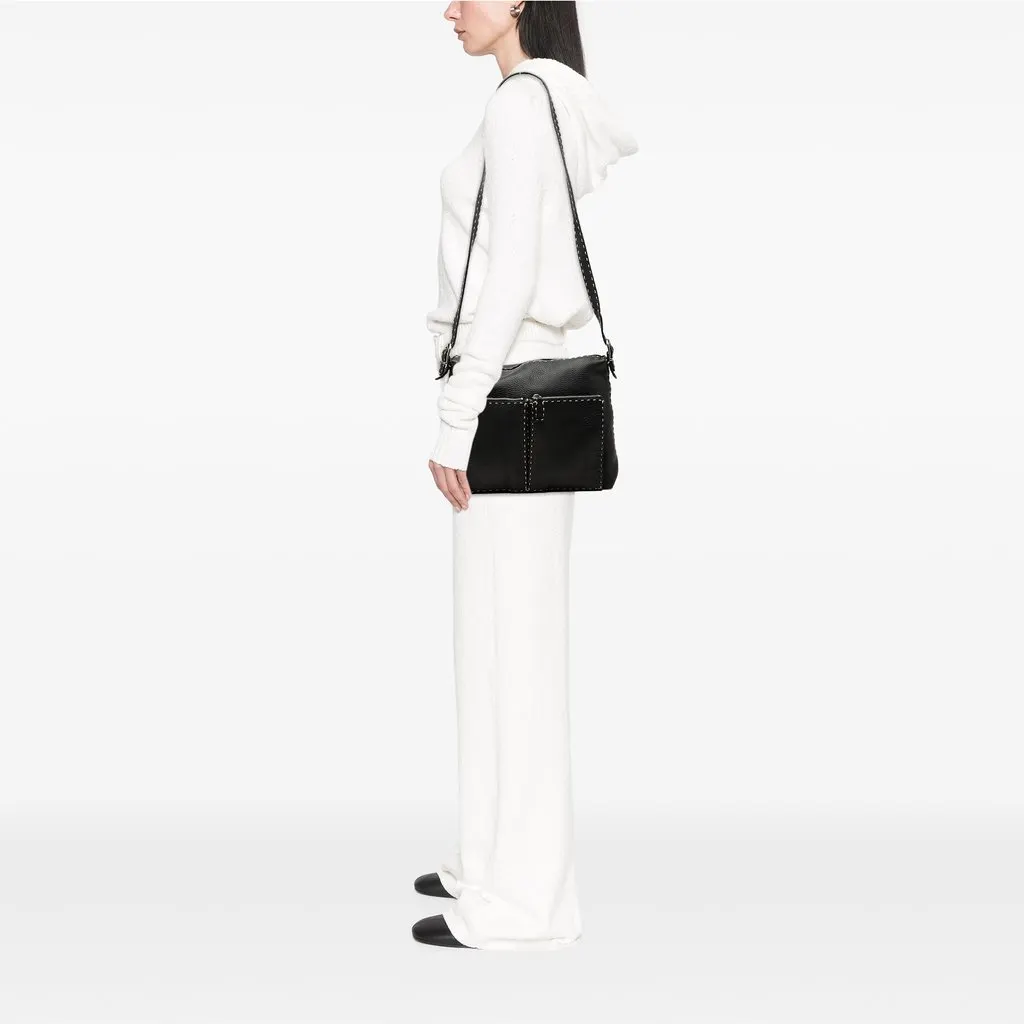 セルライティ Fendi Leather Selleria Crossbody Black Large Leather