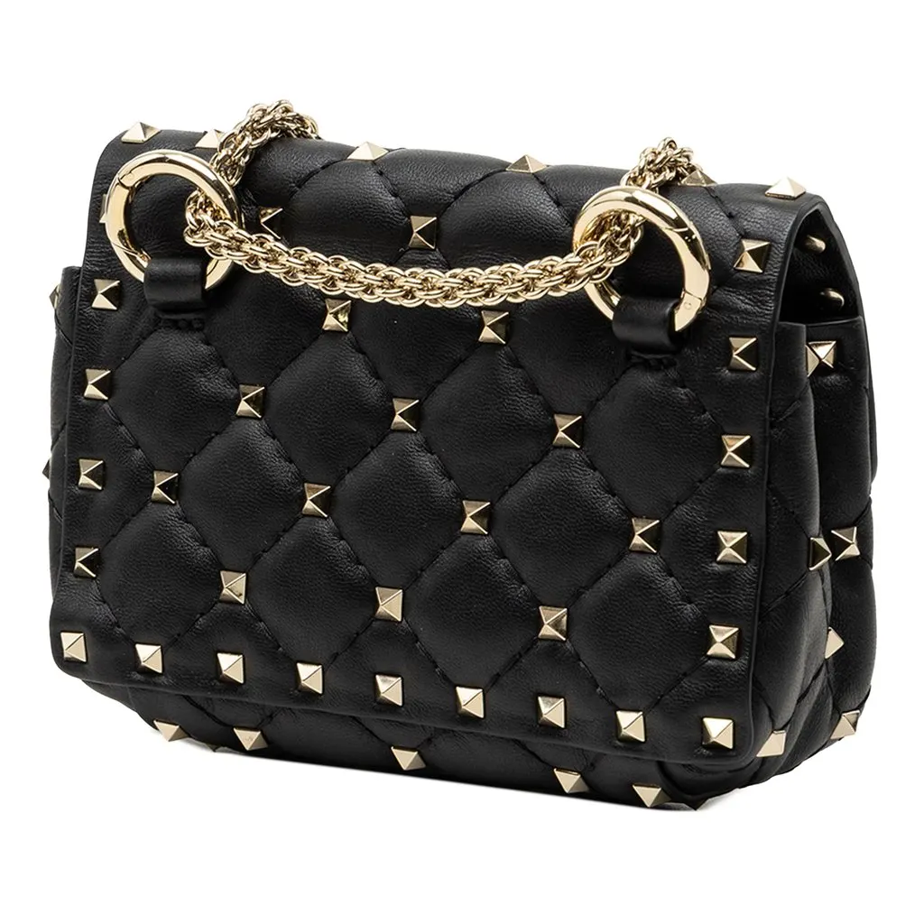 Valentino Nappa Rockstud Spike Crossbody Black Leather Very good - Back View