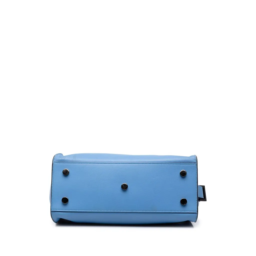 Saint Laurent Baby Leather Monogram Downtown Cabas Satchel Blue Leather Good - Inside View