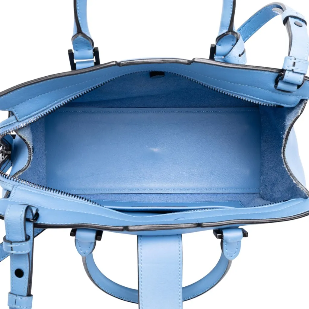 Saint Laurent Baby Leather Monogram Downtown Cabas Satchel Blue Leather Good - Model View