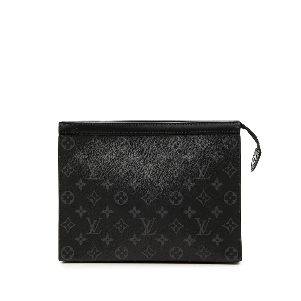 Louis Vuitton Monogram Eclipse Pochette Voyage MM Black Canvas Very good - Front View