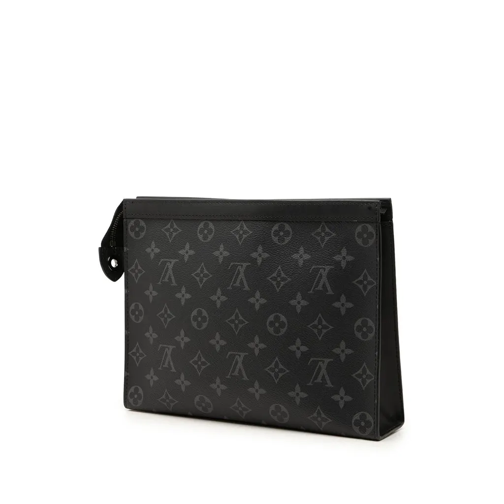Louis Vuitton Monogram Eclipse Pochette Voyage MM Black Canvas Very good - Back View
