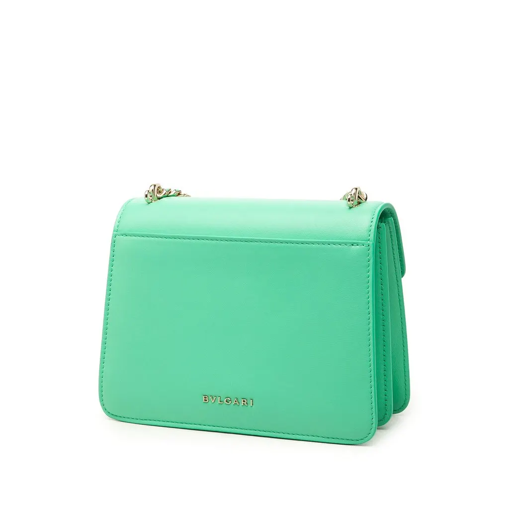 Bvlgari Leather Serpenti Forever Maxi Chain Top Handle Bag Green Leather Very good - Back View