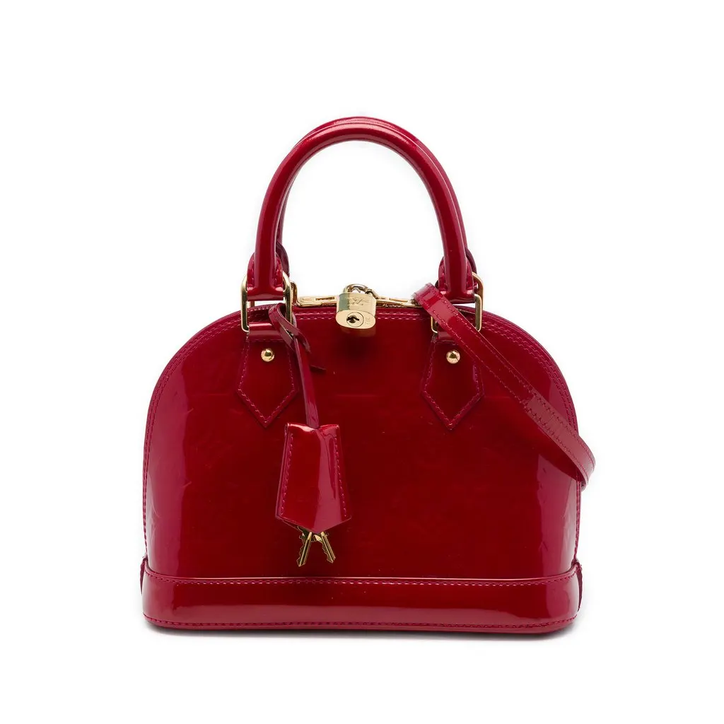 Louis Vuitton Monogram Vernis Alma BB Red Leather Very good - Front View