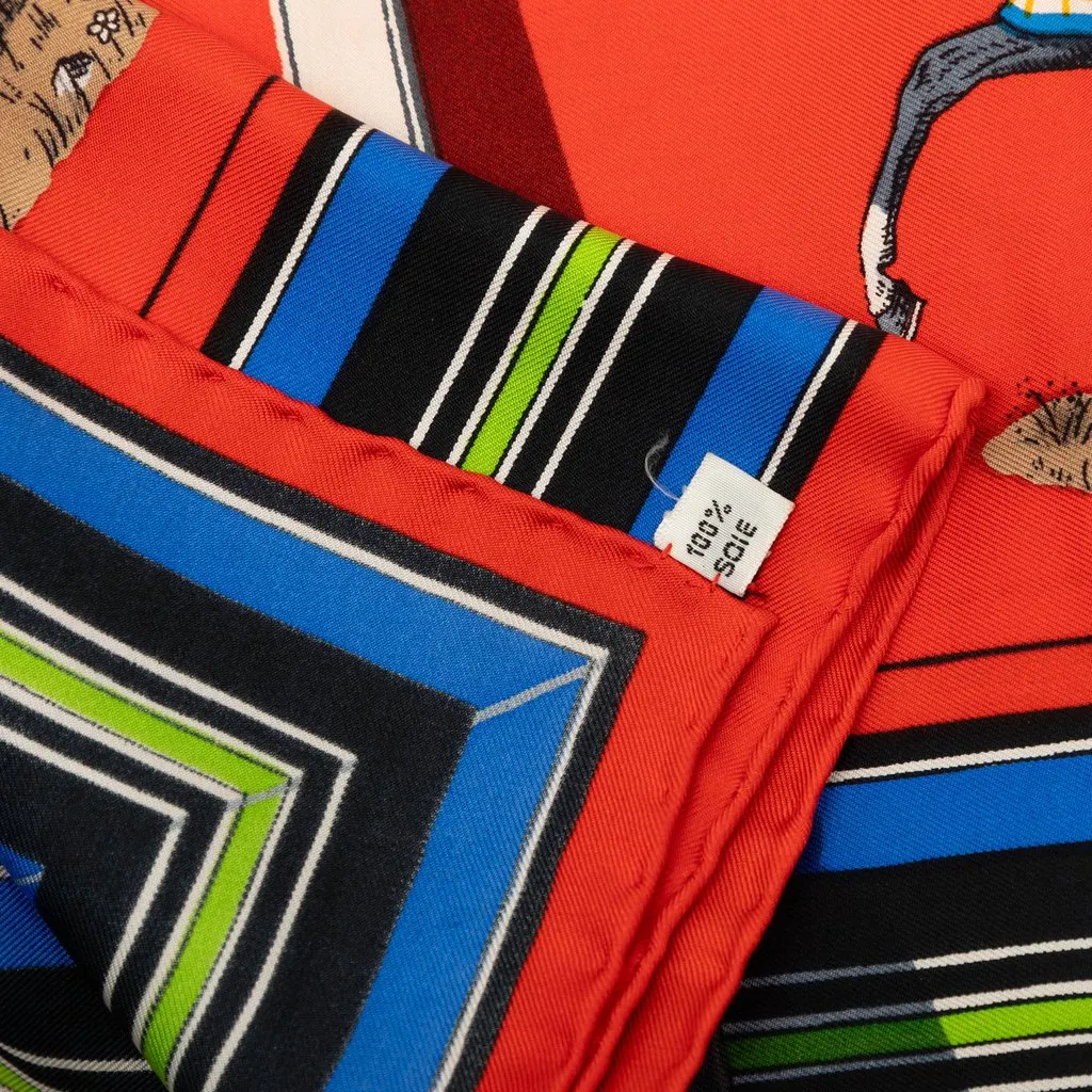 Hermès Couvertures et Tenues de Jour Silk Scarf 90 Red Silk Very good - Inside View