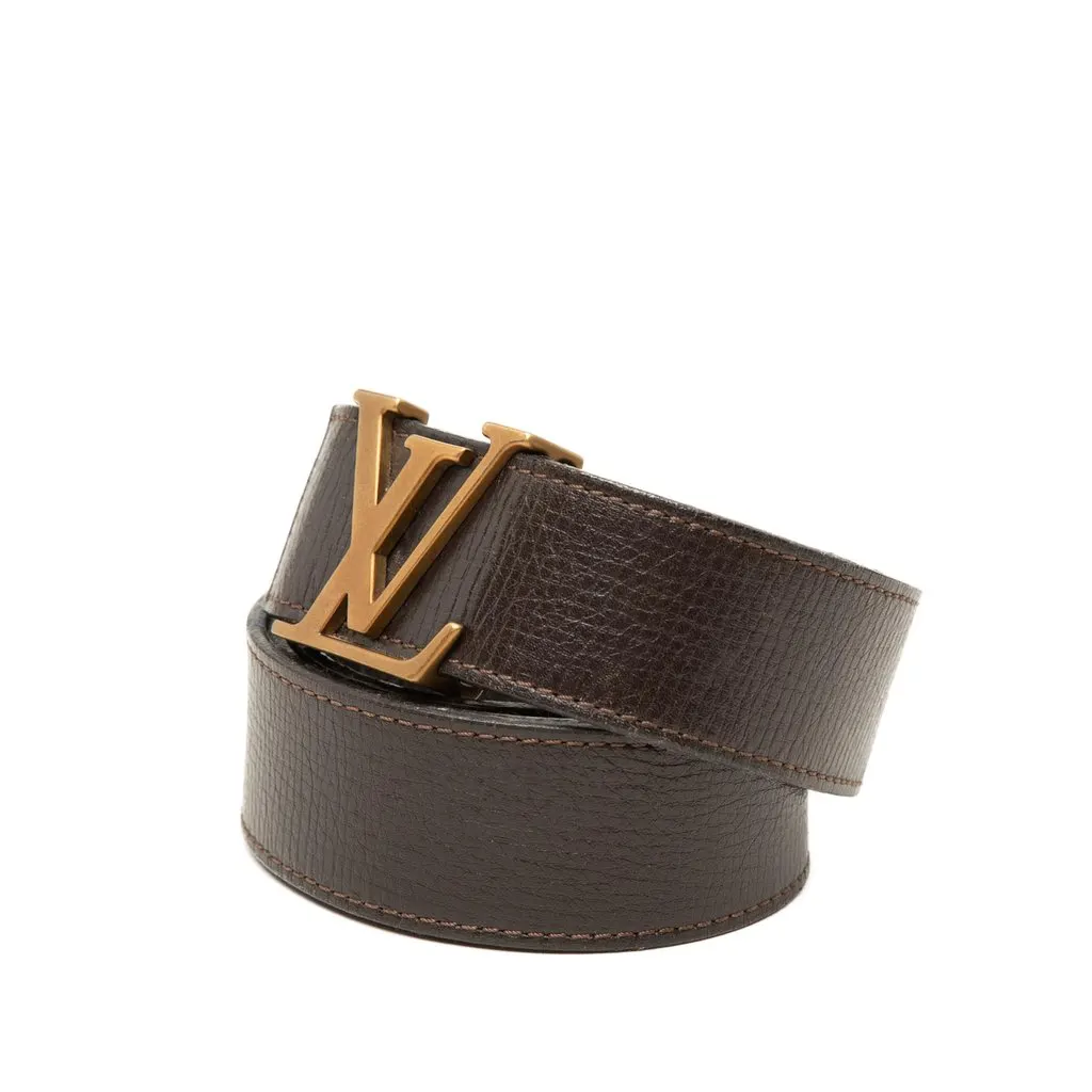 Louis Vuitton Calfskin Initiales Reversible Belt Brown Leather Very good - Back View