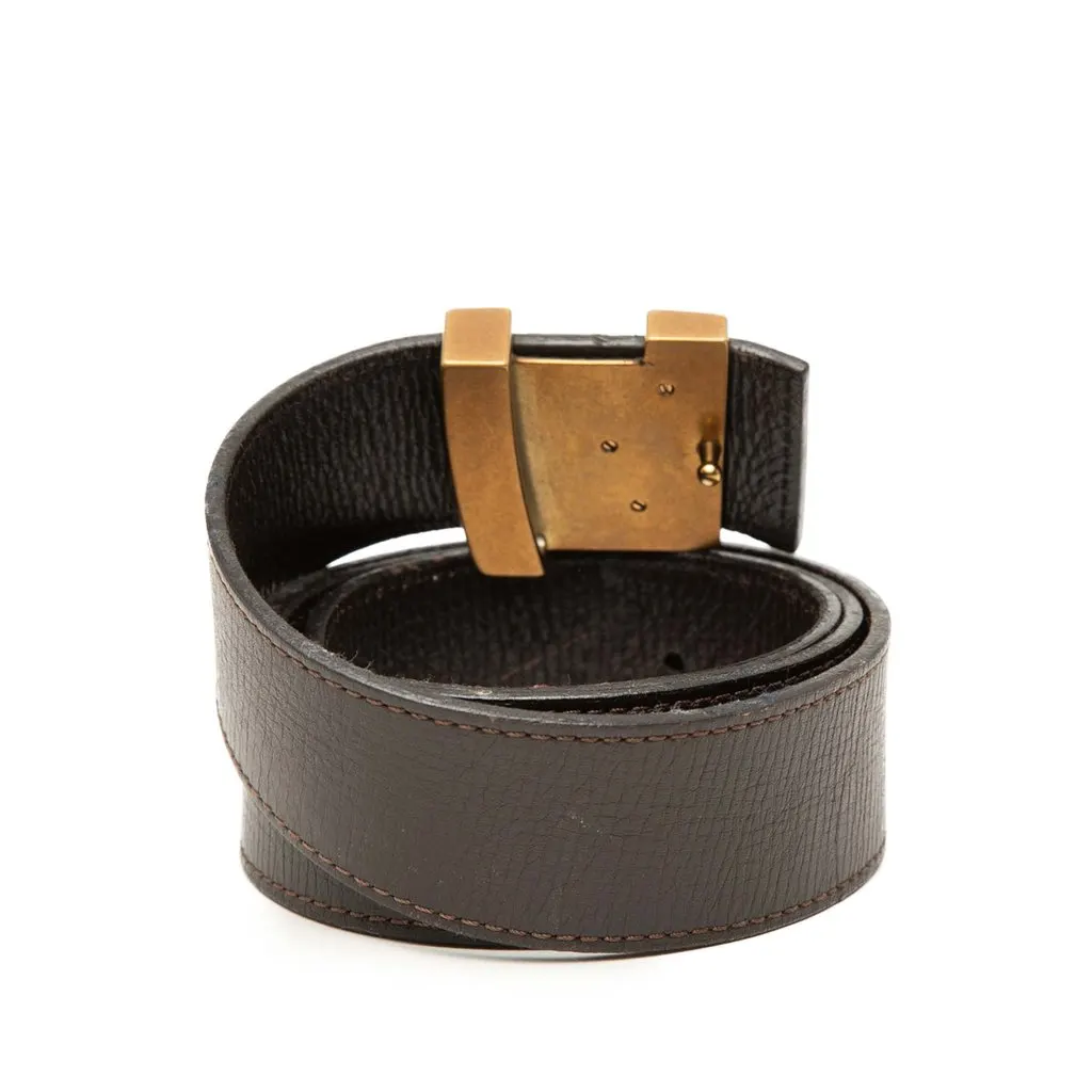 Louis Vuitton Calfskin Initiales Reversible Belt Brown Leather Very good - Inside View