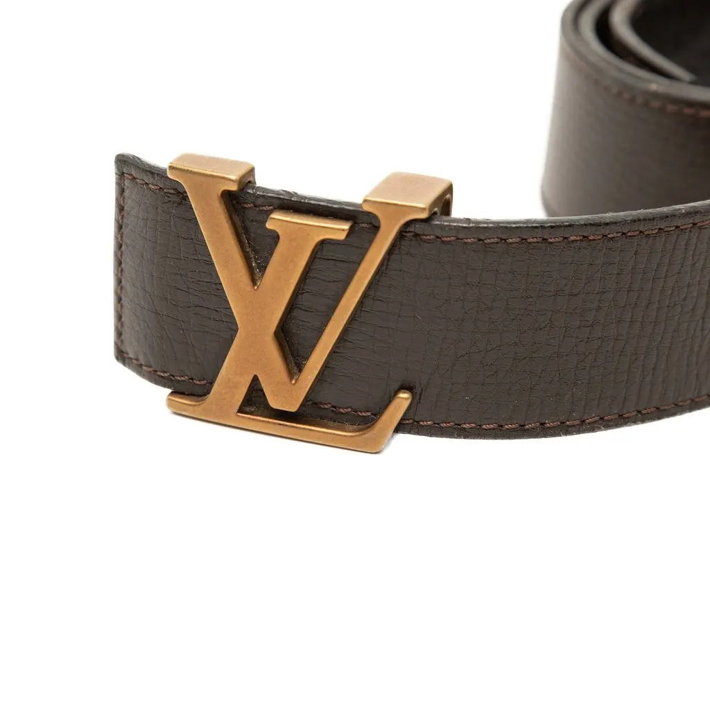 Louis Vuitton Calfskin Initiales Reversible Belt Brown Leather Very good - Model View