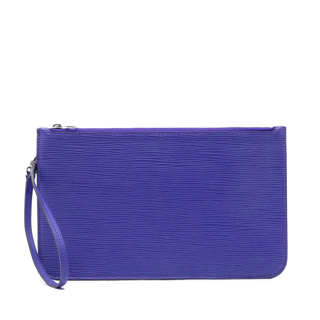 Louis Vuitton Epi Neverfull Pouch Purple Leather Very good - Front View