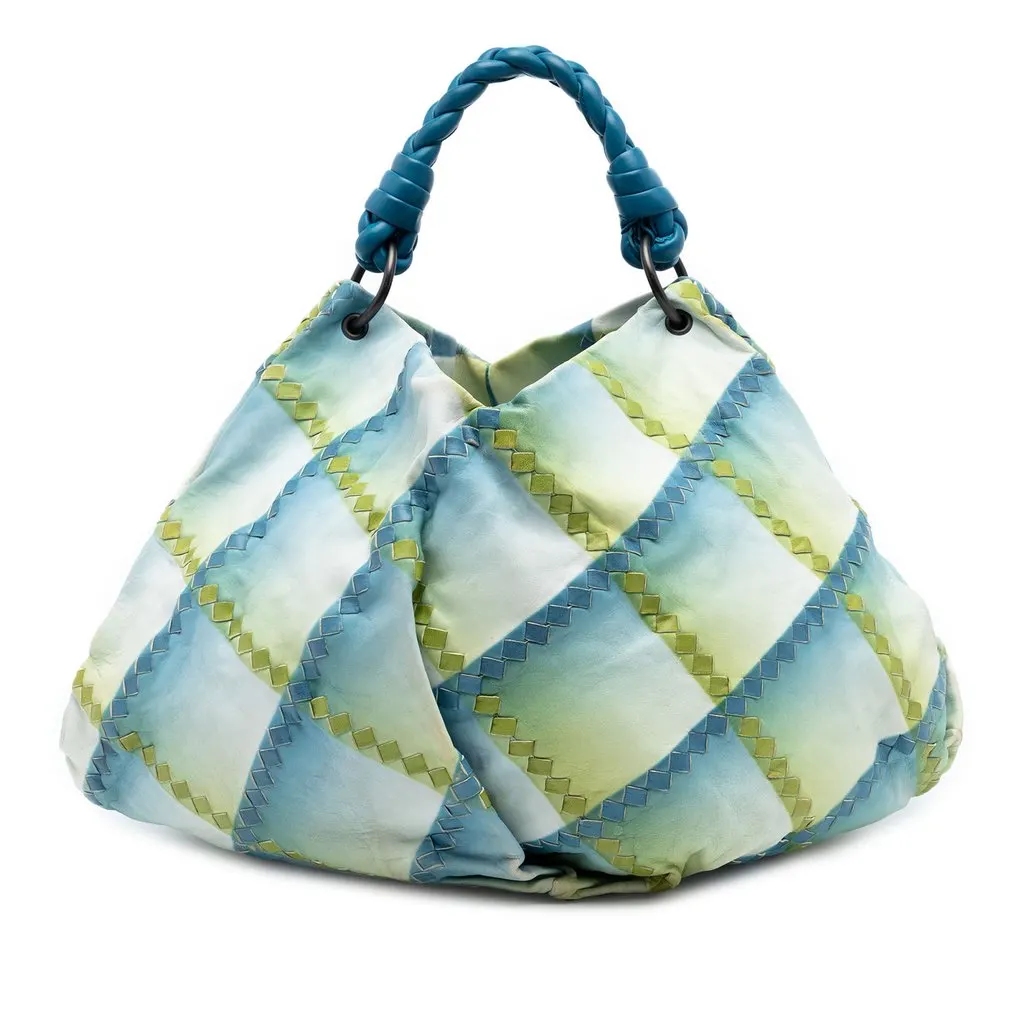 Bottega Veneta Nappa Intrecciato Aquilone Fortune Cookie Hobo Blue Leather Very good - Front View