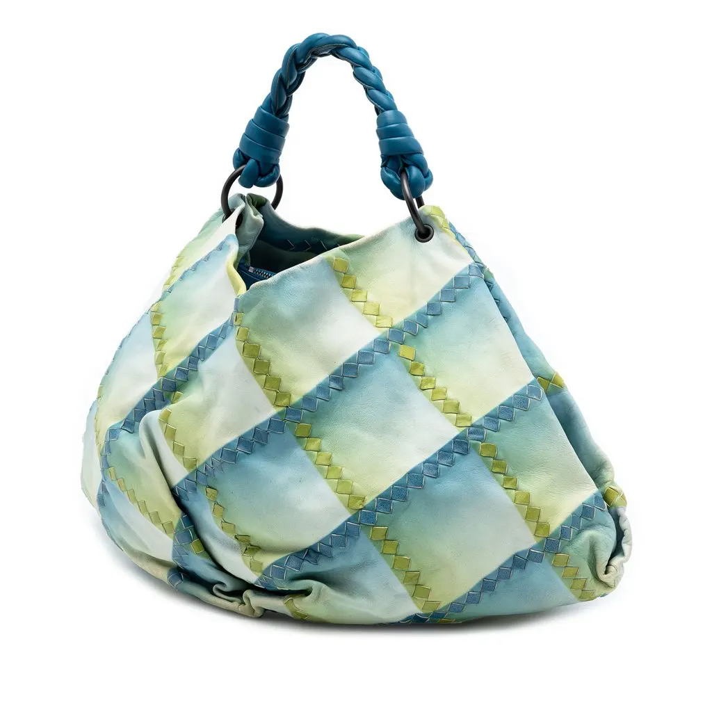 Bottega Veneta Nappa Intrecciato Aquilone Fortune Cookie Hobo Blue Leather Very good - Back View