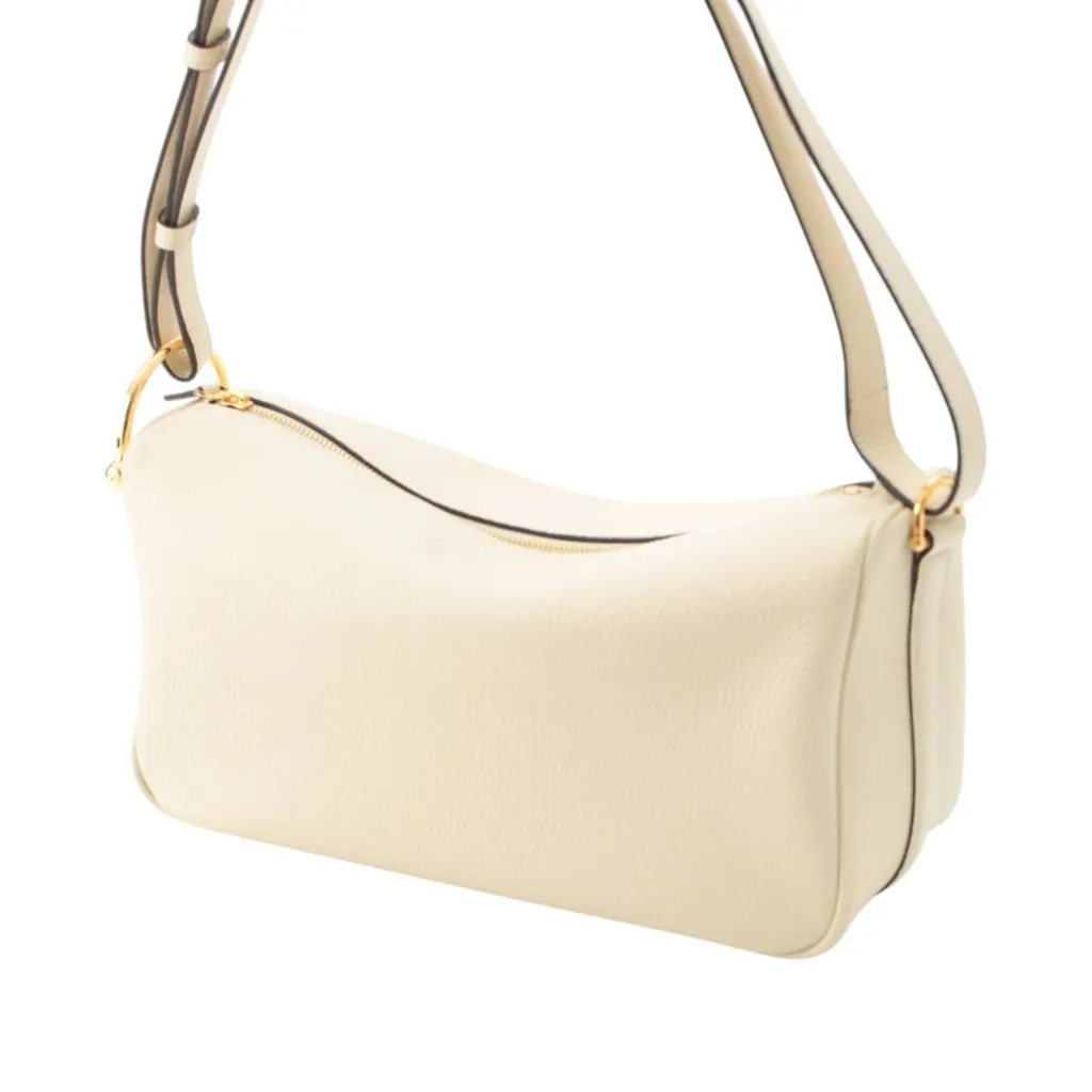 Gucci Medium Calfskin Half Horsebit Shoulder Bag White Leather Very good - Back View