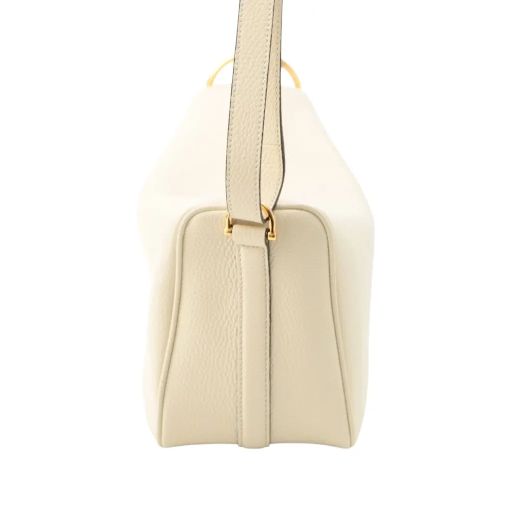 Gucci Medium Calfskin Half Horsebit Shoulder Bag White Leather Very good - Inside View