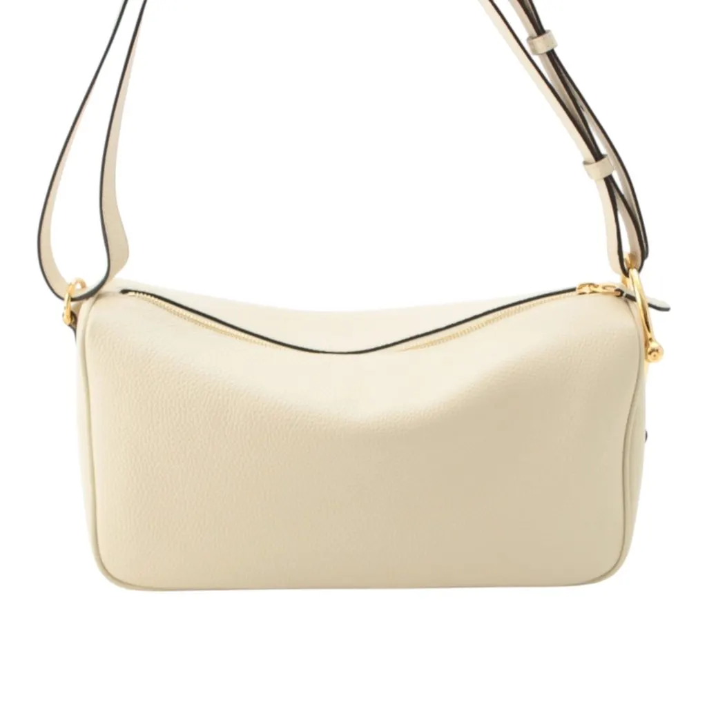 Gucci Medium Calfskin Half Horsebit Shoulder Bag White Leather Very good - Model View