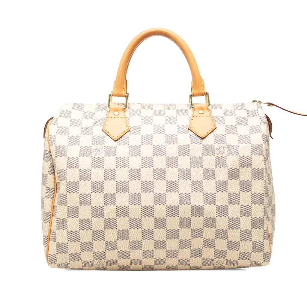 Louis Vuitton Damier Azur Speedy 30 White Canvas Very good - Front View