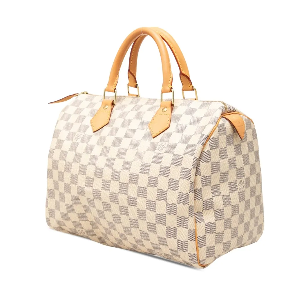 Louis Vuitton Damier Azur Speedy 30 White Canvas Very good - Back View
