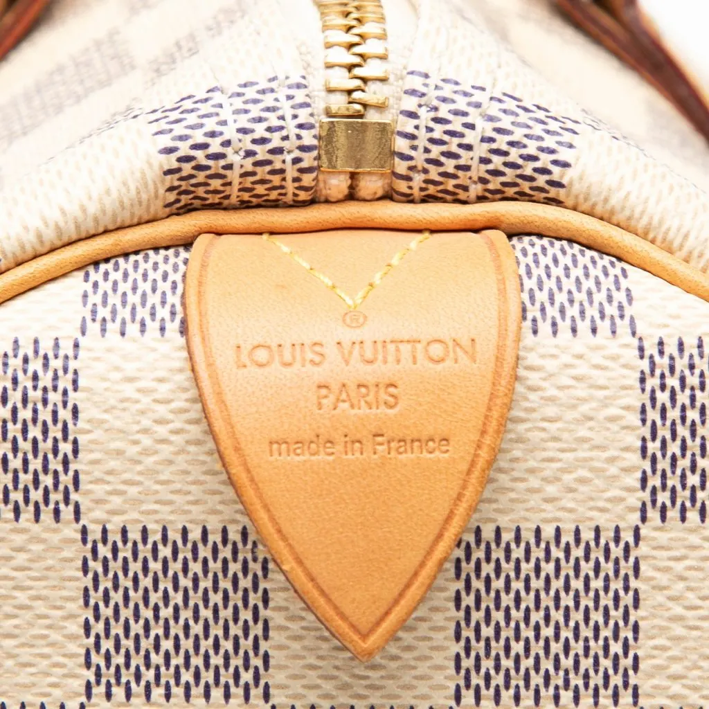 Louis Vuitton Damier Azur Speedy 30 White Canvas Very good - Box View
