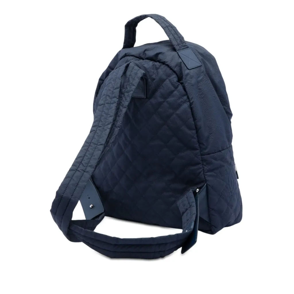 Chanel CC Quilted Nylon Sport Line Backpack Blue Very good - Back View